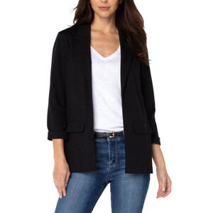 LIVERPOOL Women's Boyfriend Blazer Large Black With Princess Darts Jacket NWT